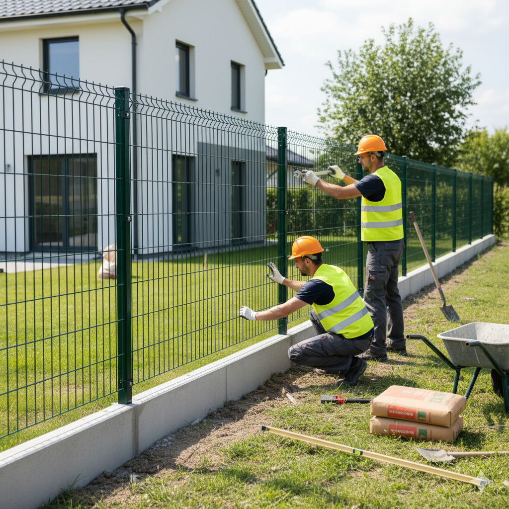 tarif pose clôture rigide avec soubassement béton